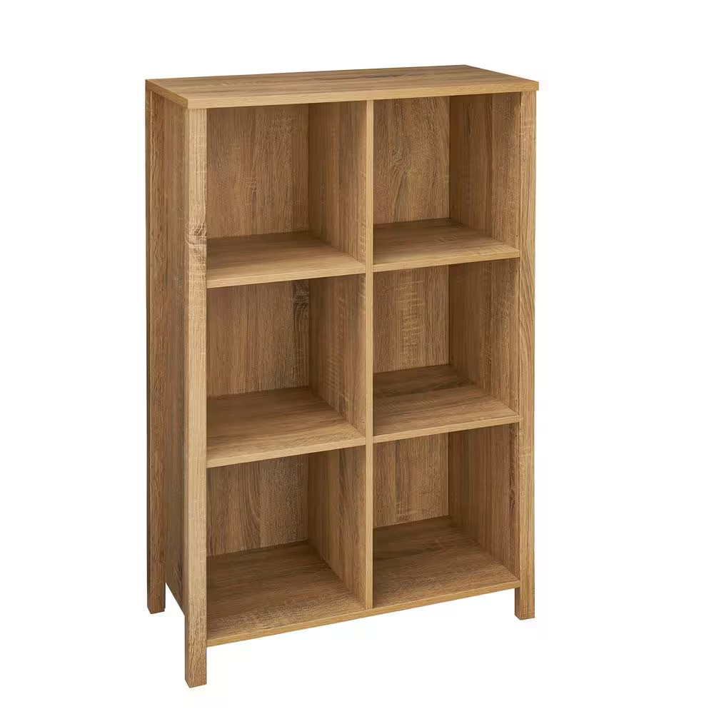 38.31 In. H X 25.83 In. W X 11.81 In. D Weathered Oak Laminate Adjustable 6-Cube