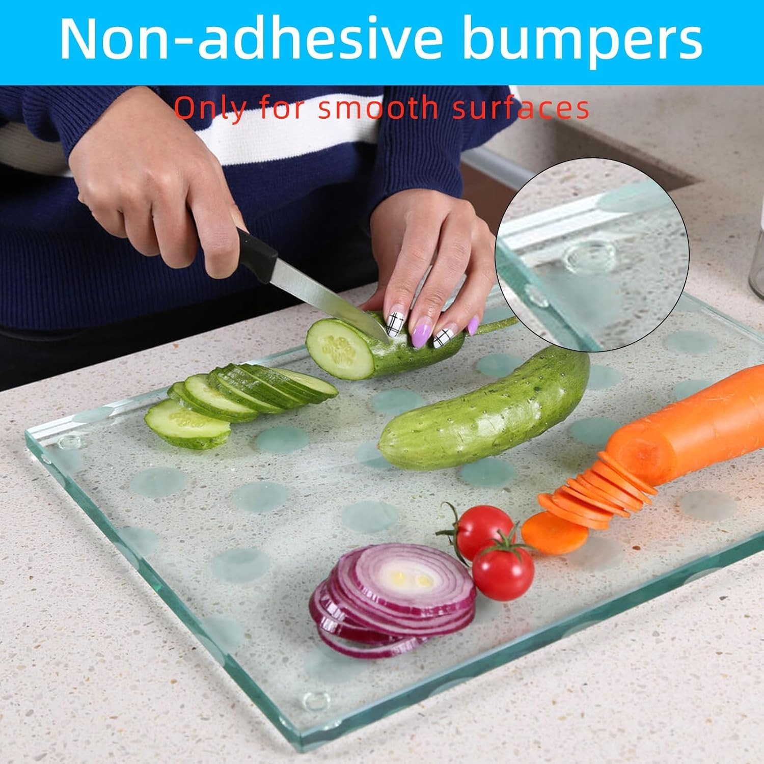 Glass Table Top anti Slip Pads, 50 Pcs Glass Table Top Bumpers, Clear Rubber