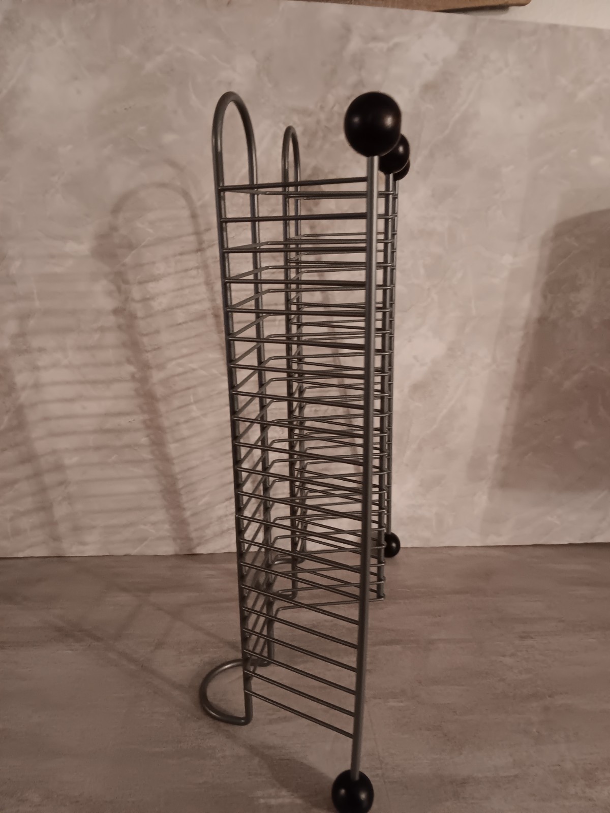 2-40 CD 80 Total Storage Desk Stand Holders Display Metal Wire Racks Silver Wood