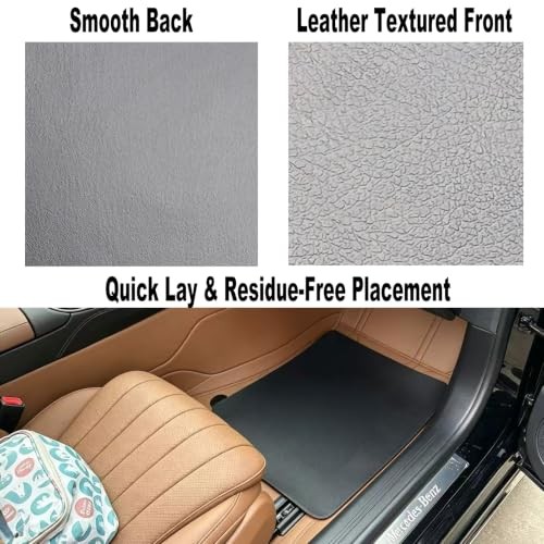 PCS Faux Leather Floor Mats for Cars, 17*21 inch Waterproof All Weather Car 4