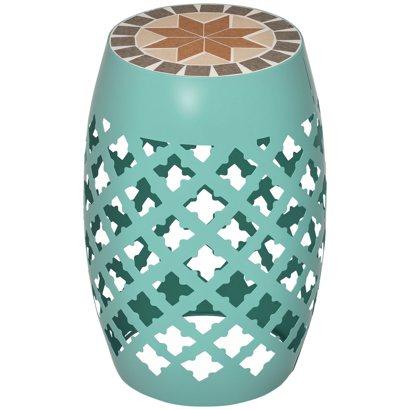Functional Mosaic Coffee Table 12.25in Round 18in H 175lb Capacity