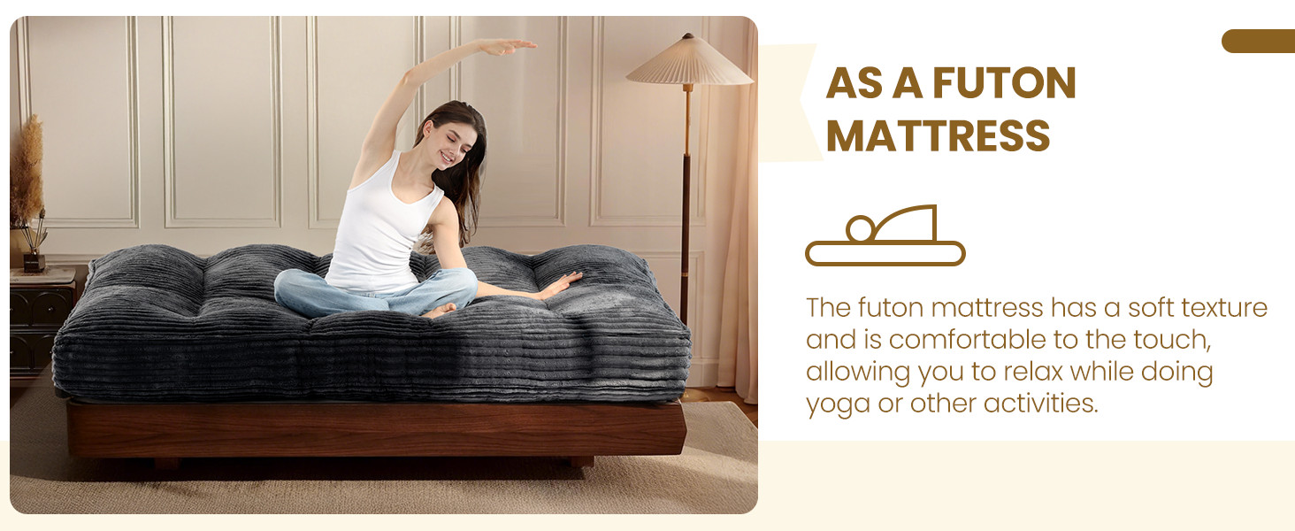 10″ Futon Mattr Queen Size, Ultra Thi Futons Sofa Couch Bed Sleeper