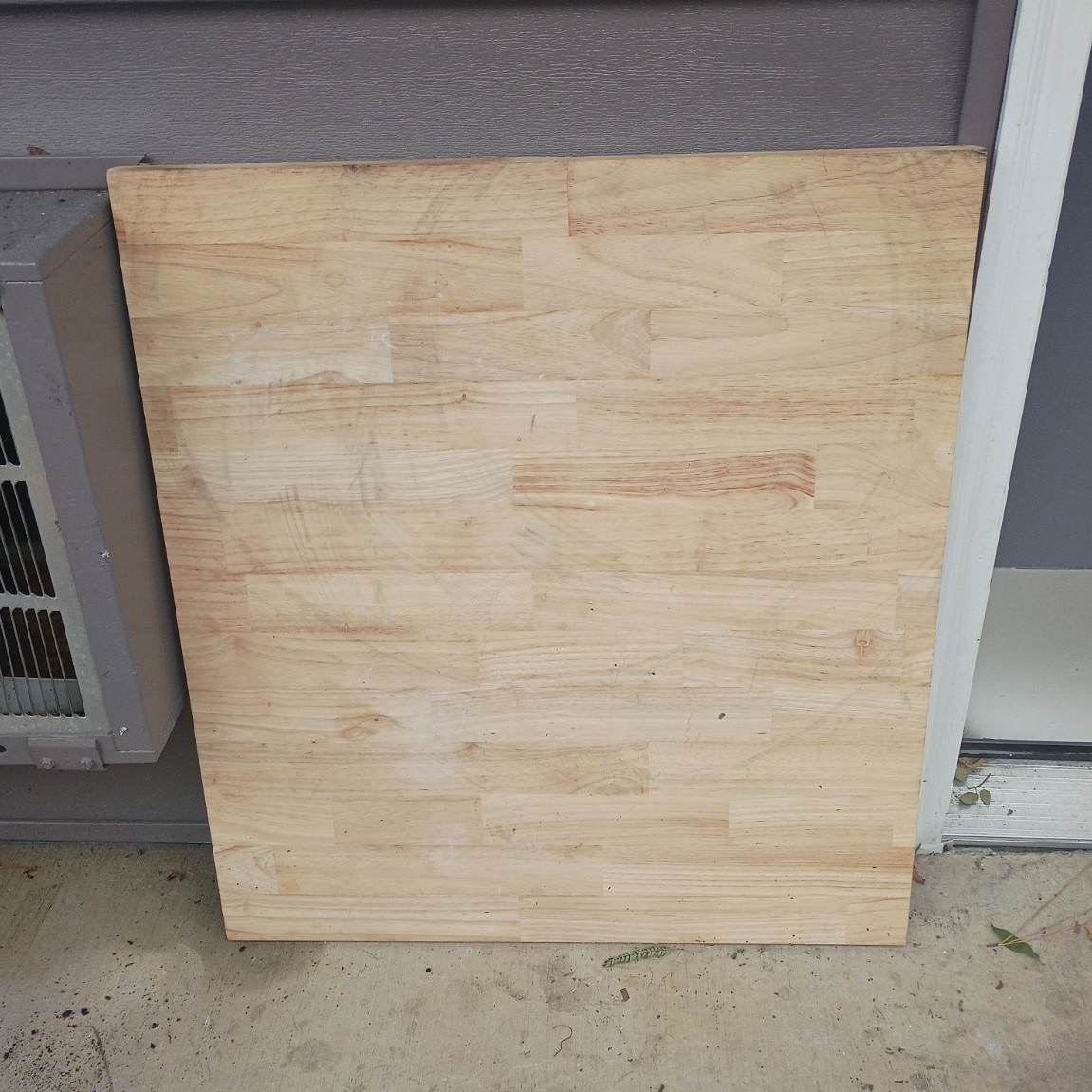 Square Hevea Wood Table Top Panel, Light Wood Tone Beige, 26 x 24 x 1 in