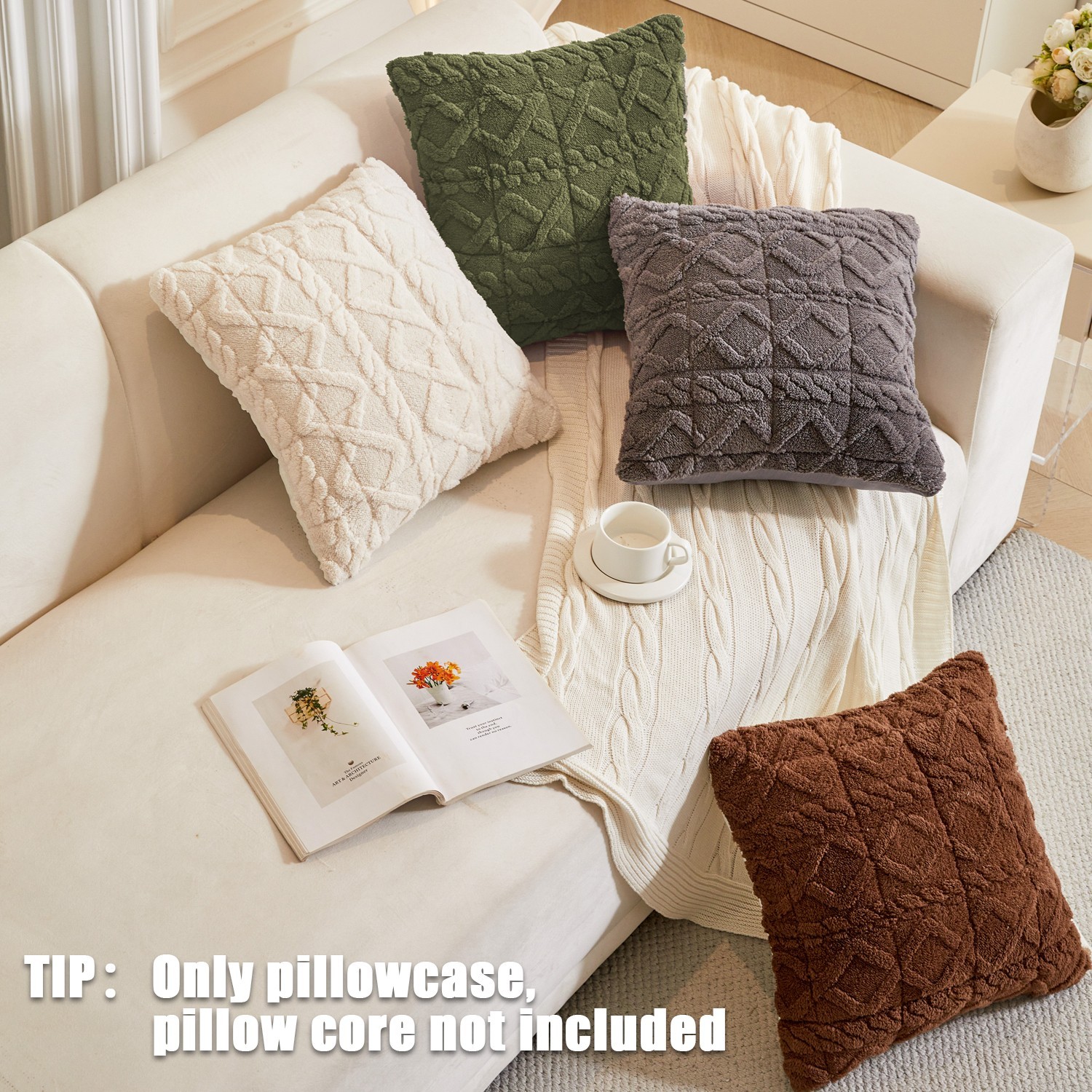 Pet plush sofa cover geometric jacquard coral anti-slip sofa cover cushion prote