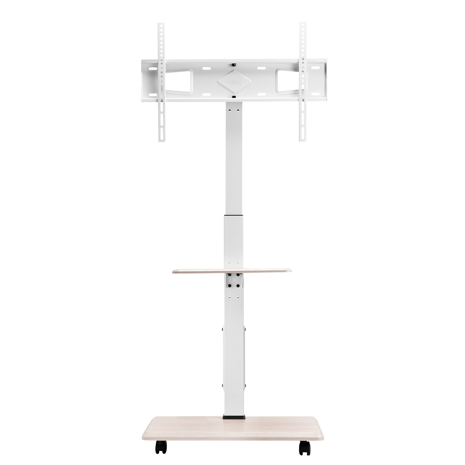 Mobile TV Stand 32-70in, Height & 25° Swivel Adjust, Holds 88lbs