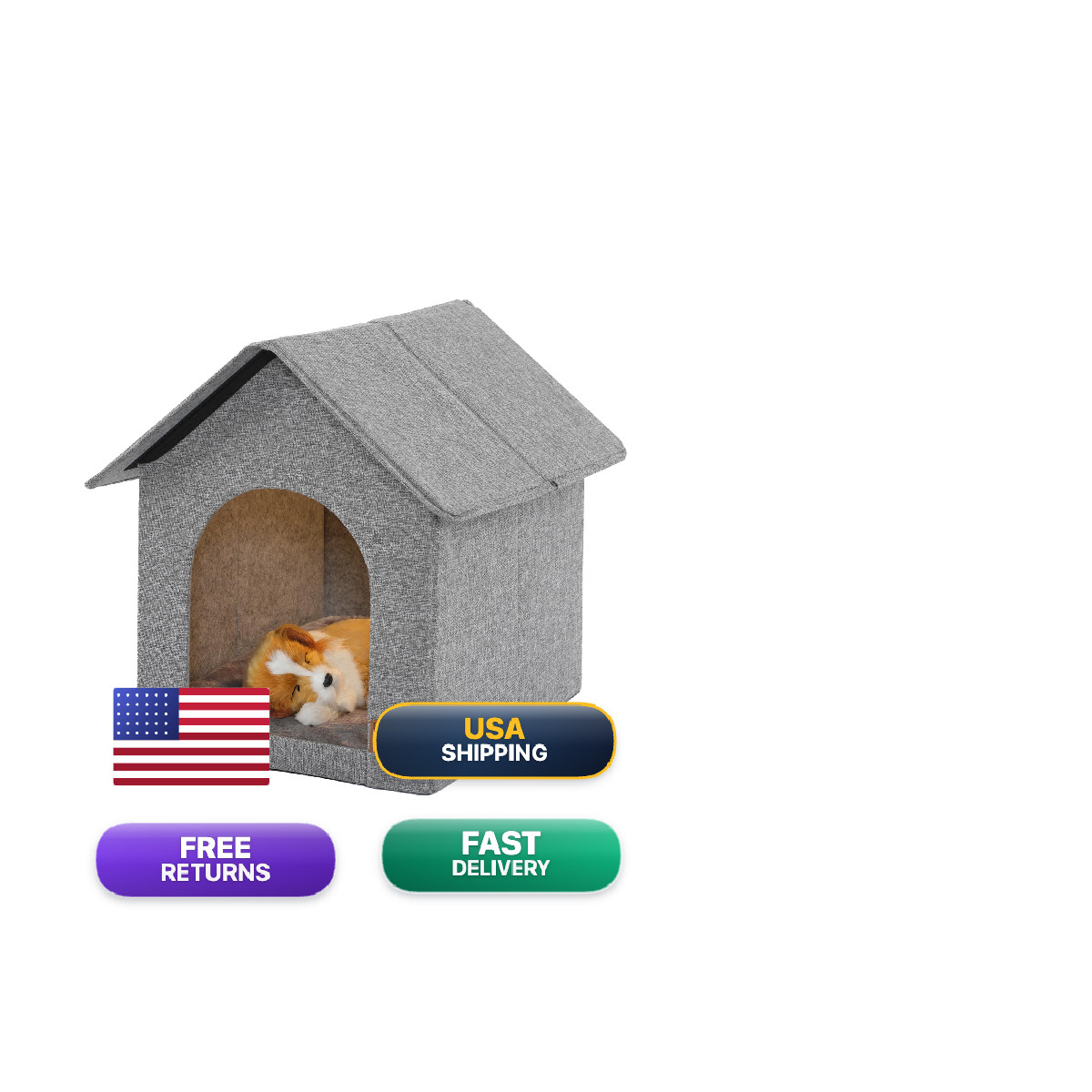 Nuromy Indoor Dog House For Small Dogs – Cave Bed For Pets Up To 15.7
