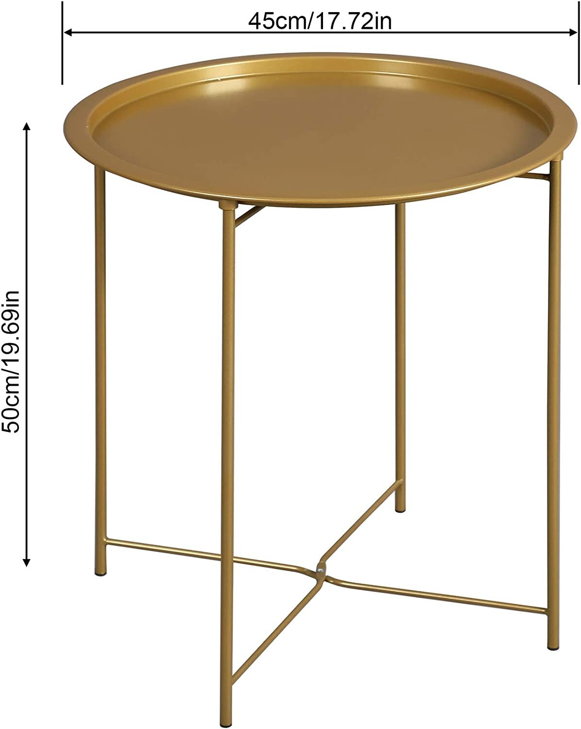 Round End Table Accent Side Table Nightstand with Removable Tray Top ModernSmall