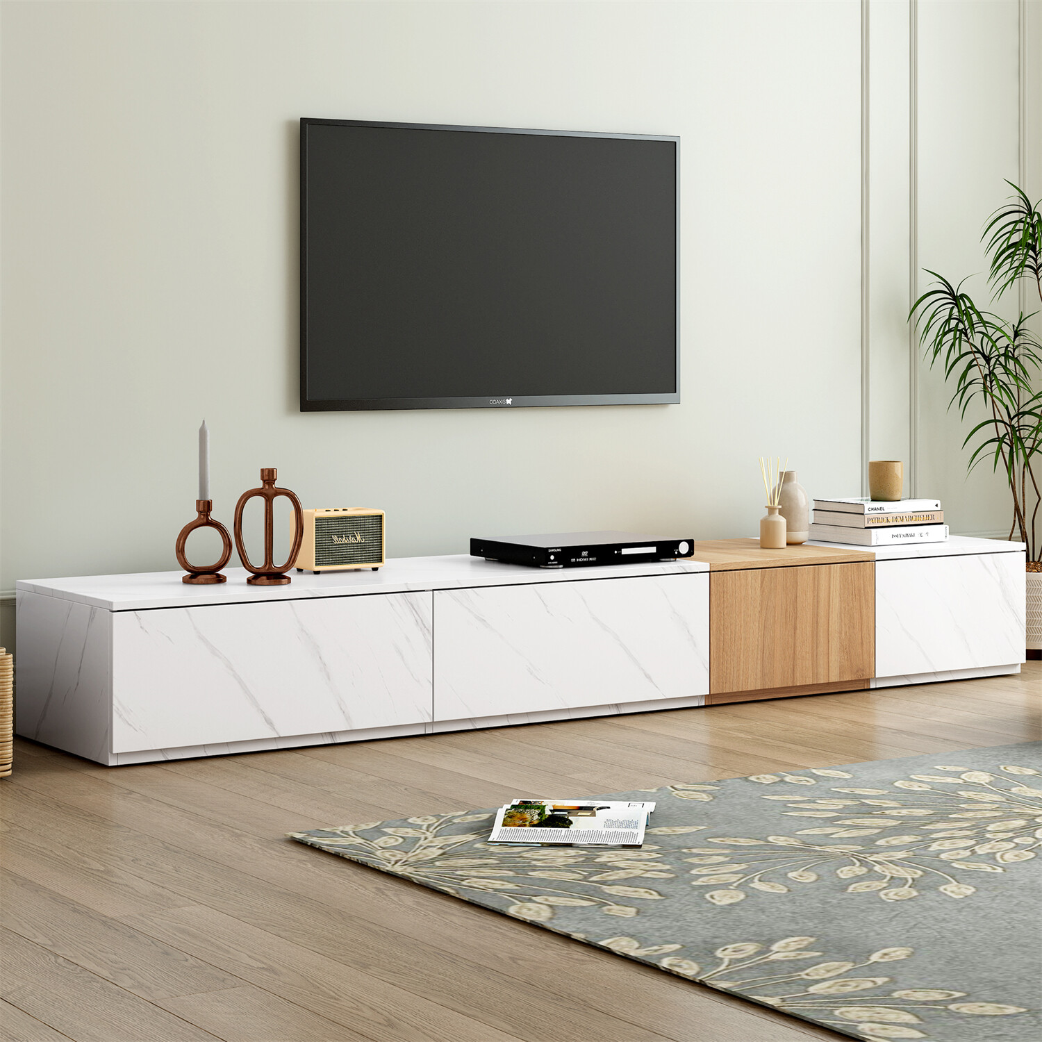 Modern TV Stand Cabinet Entertainment Center TV Media Console for TV up to 88in