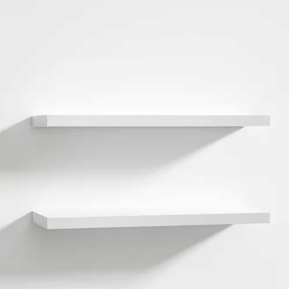 24 In. W X 9.25 In. D Hanging Floating Shelf with Invisible Brackets, Modern Whi
