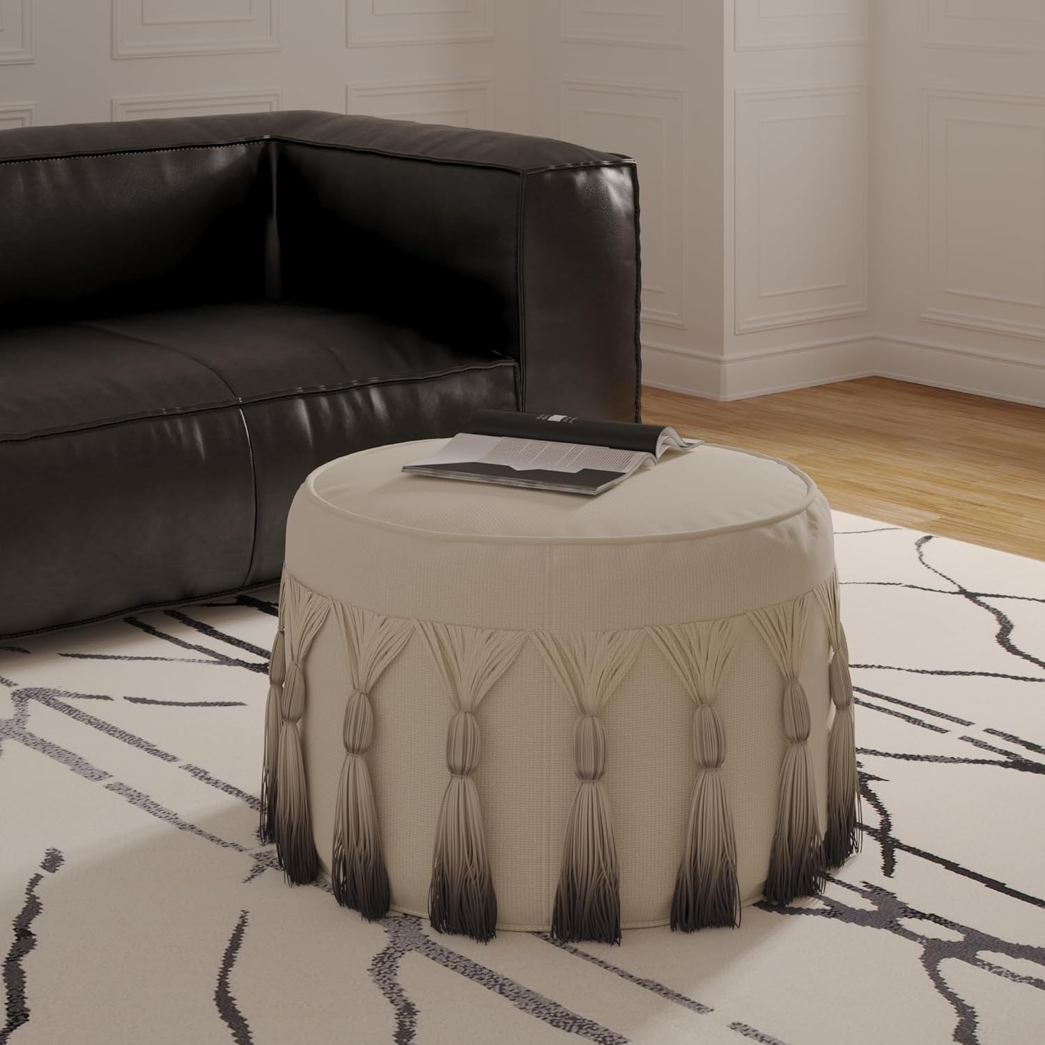 L. R. Resources Inc. LR Home Multicolor Floral Cotton Blend Ottoman Pouf Home