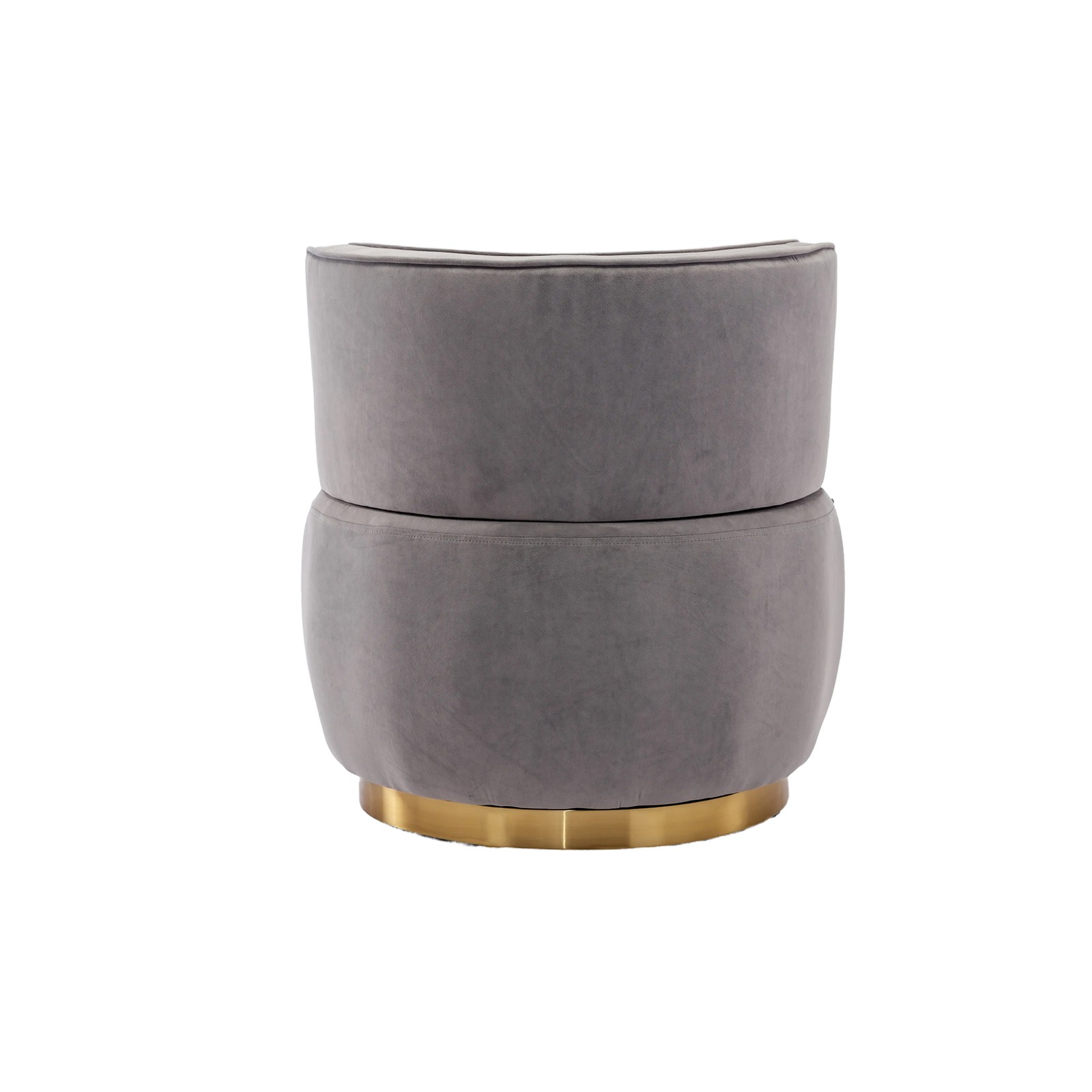 Swivel Barrel Accent Chair, Gray Velvet, 360 Degree Rotation
