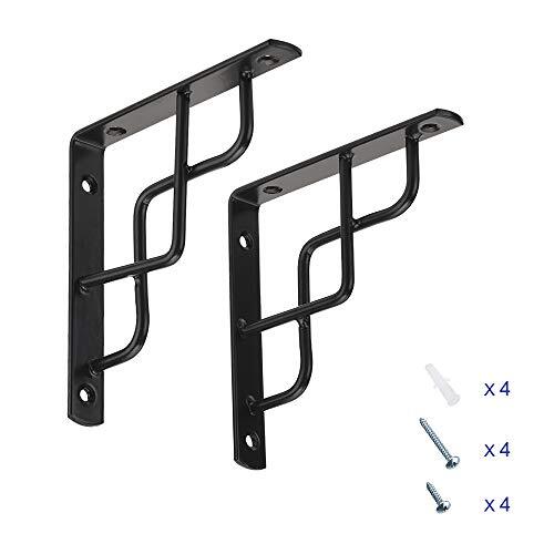 Dewell 2 Pcs 6inch L Shape Decorative Shelf Brackets, Assorted Size Names