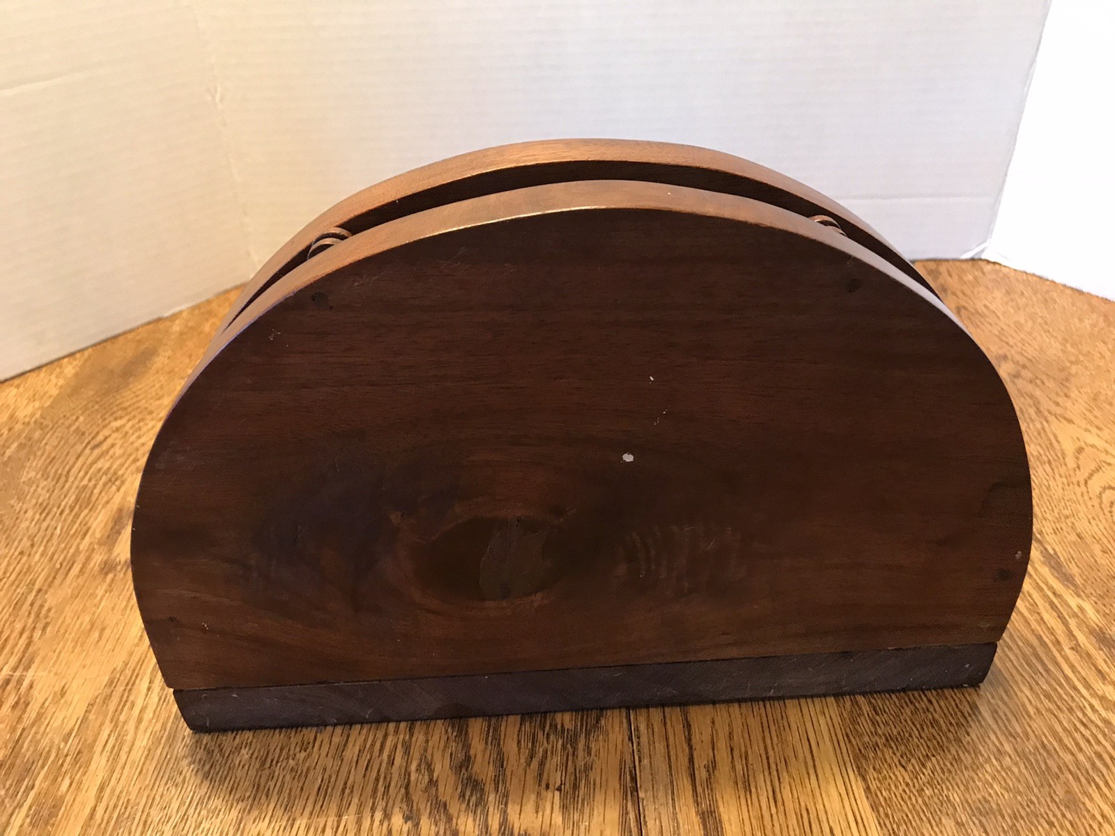 VTG Half Round Wall Hanging w/ Mirror Wood Spindle Ledge Juliet Balcony Shelf