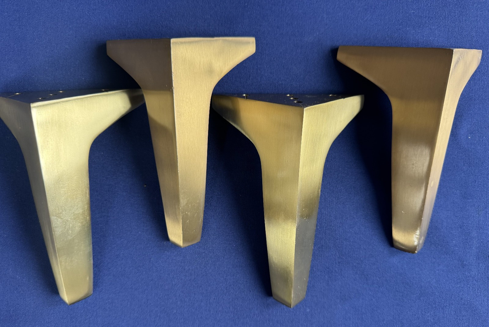 Brushed Brass Tone Furniture Legs • Metal, Heavy for Chair, Sofa, Table Set of 4