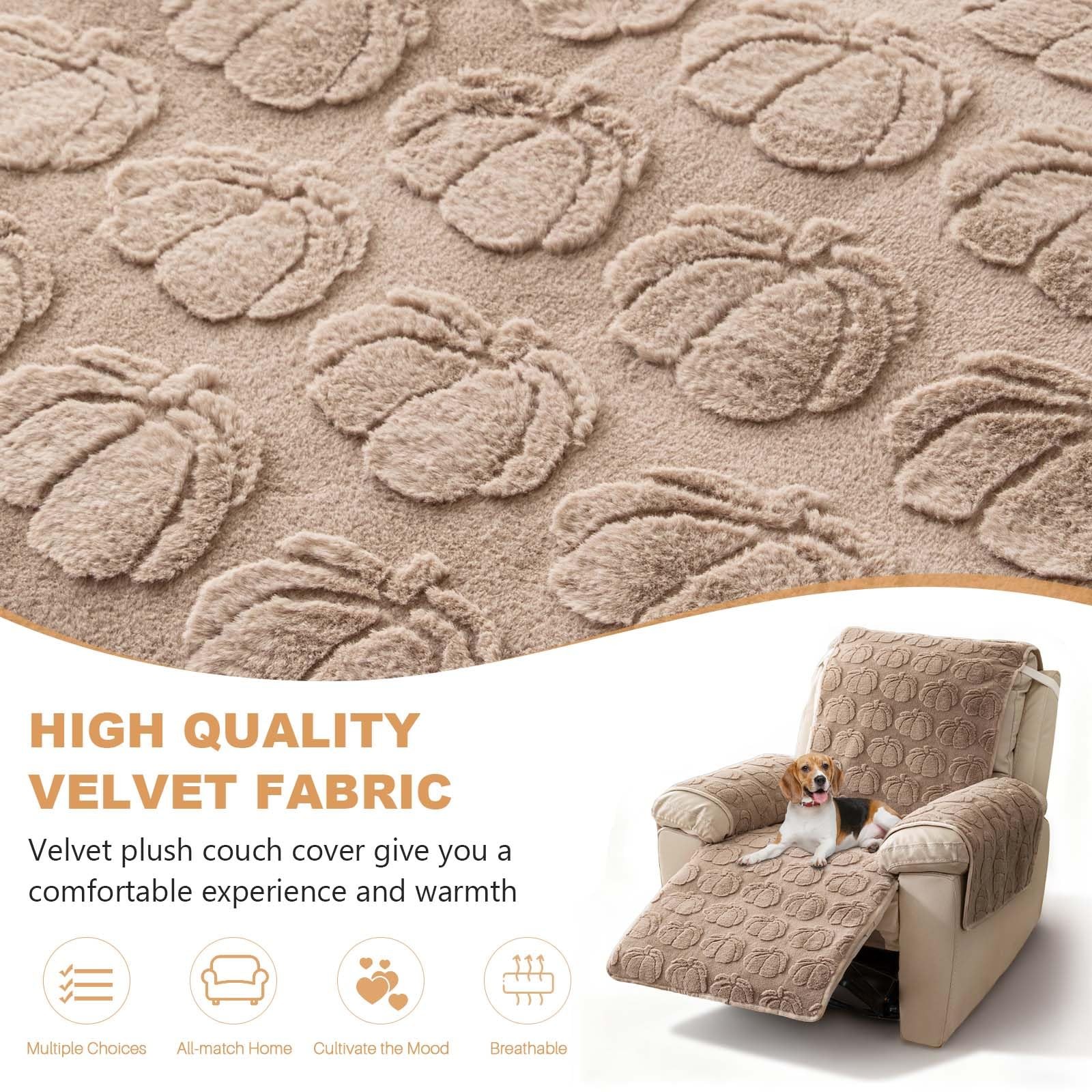 Thick Rabbit Plush Recliner Slipcover 23 Inches Chair Covers Lazy Boy Recline…