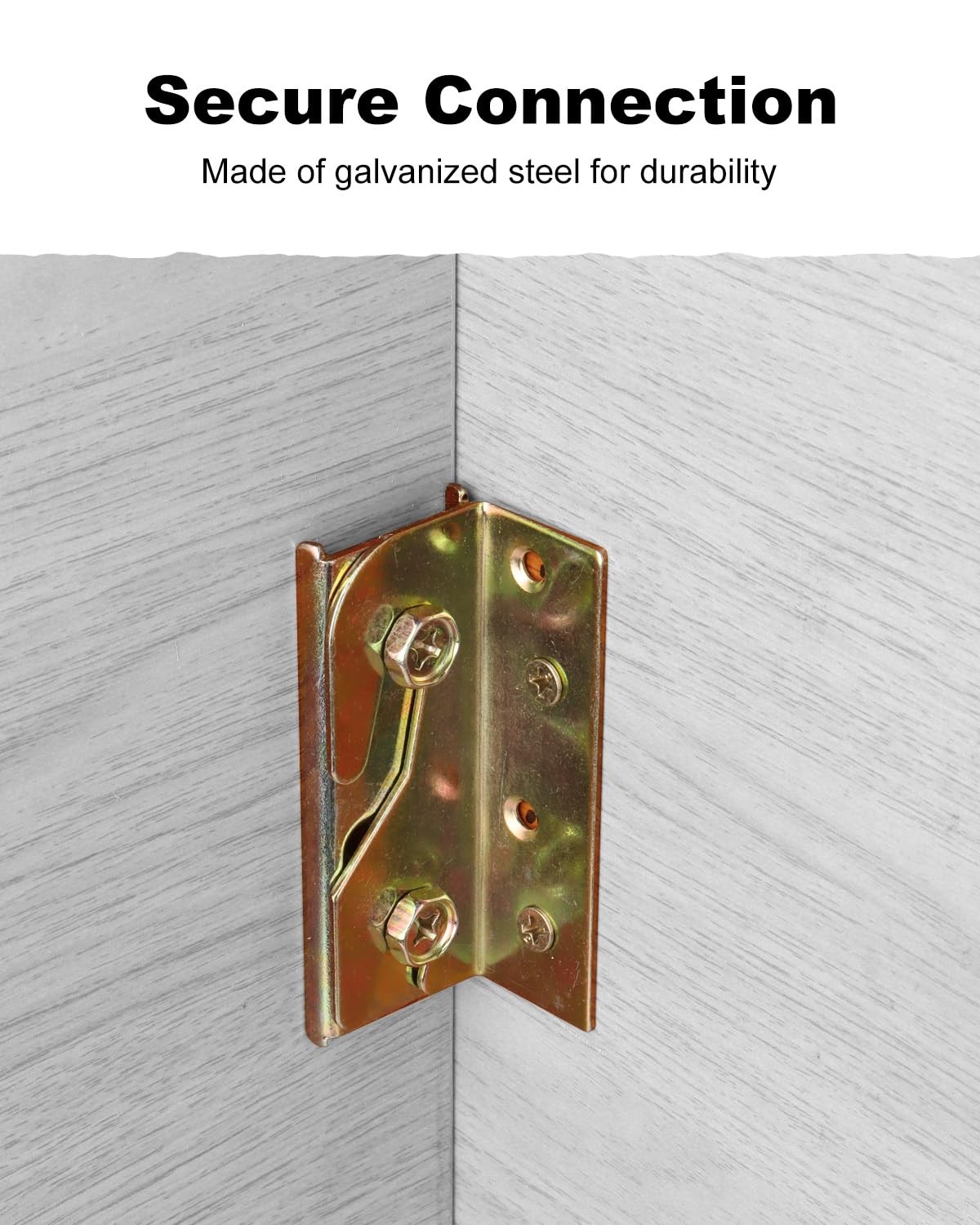 4 Set Bed Frame Rail Brackets Fitting Woodworking Accessories Connector Hardware