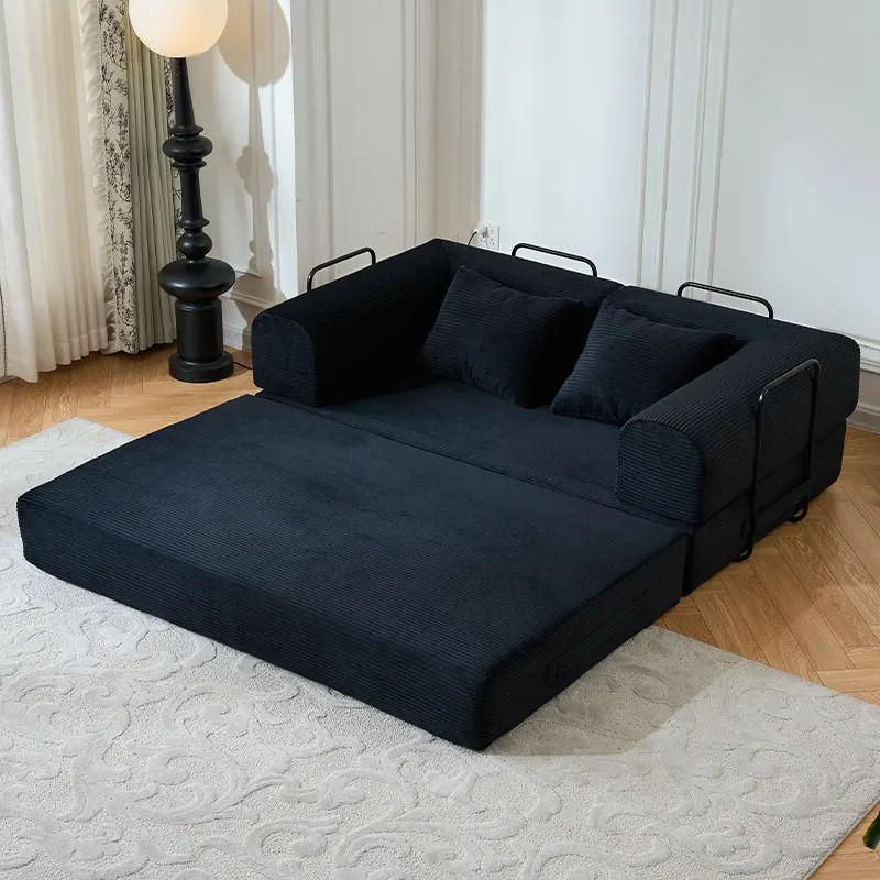79” Boneless Couch Foldable Convertible Futon Sleeper Sofa Bed Floor Lounge wit
