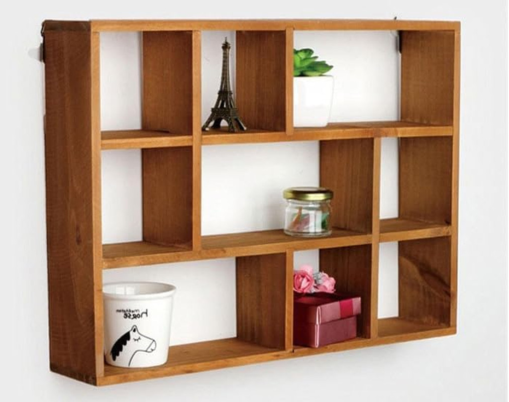 Shadow Box Display Shelf, Wall Mounted Wooden Hanging Display Shelf Floating She