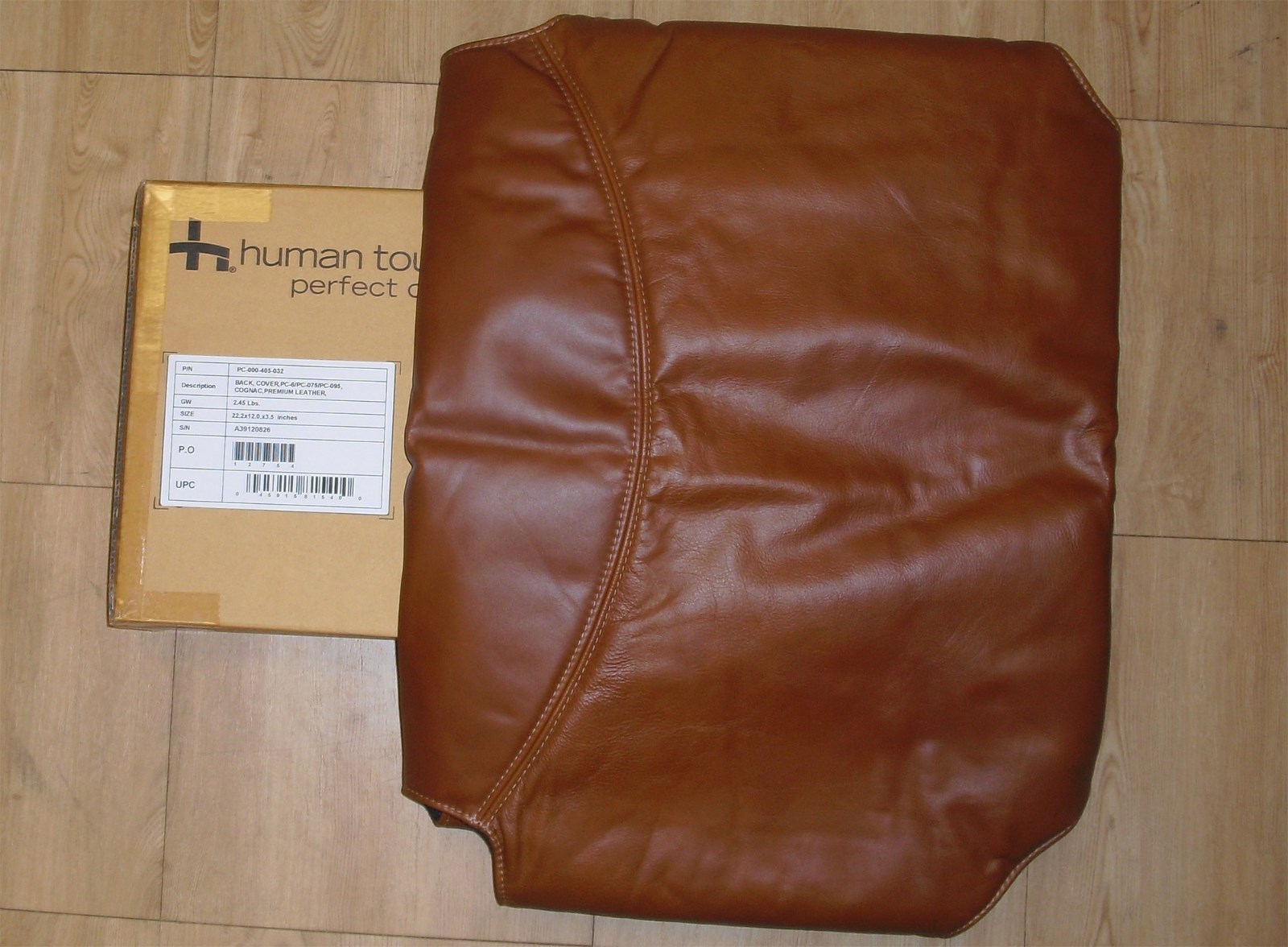 NEW HUMAN TOUCH Perfect Chair PC-410 Cognac Premium Leather Back Cover NO CHAIR