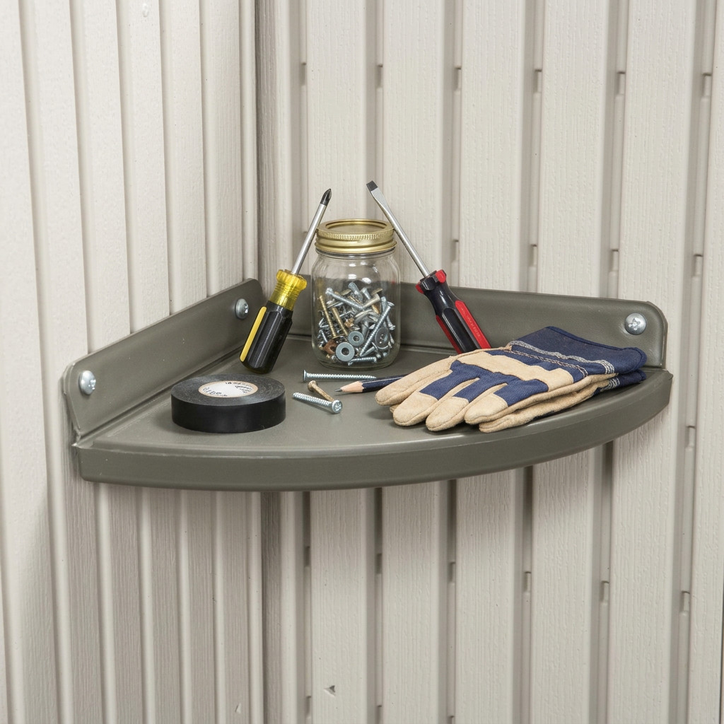Lifetime Shed Shelf Accessory 0110 Corner Shelf Kit for 7′ and 8′ Sheds, 2 Pack