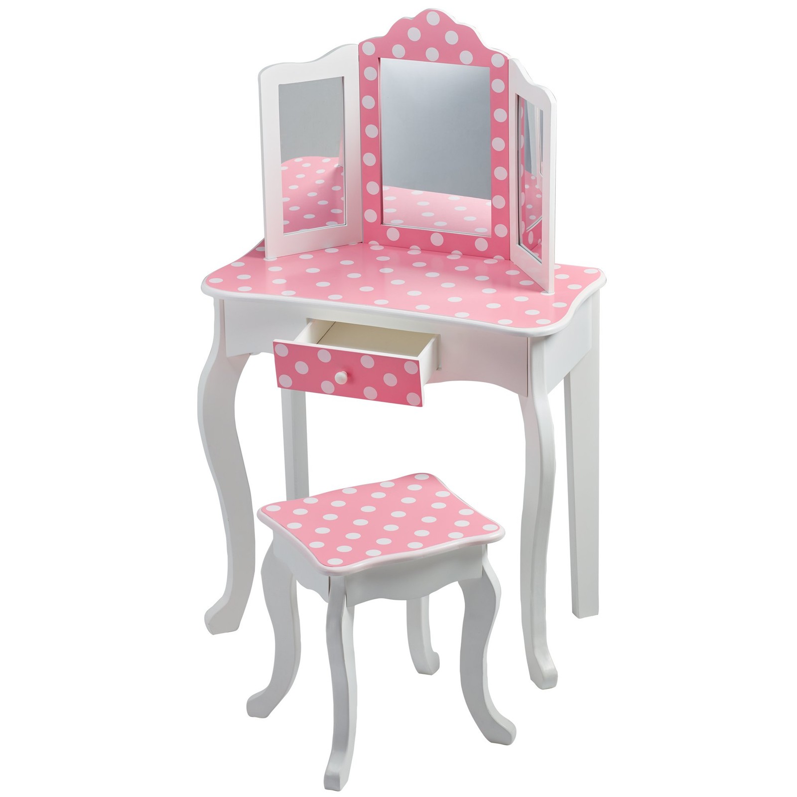 Teamson Kids Princess Gisele Polka Dot Print 2-Piece Kids Wooden Play