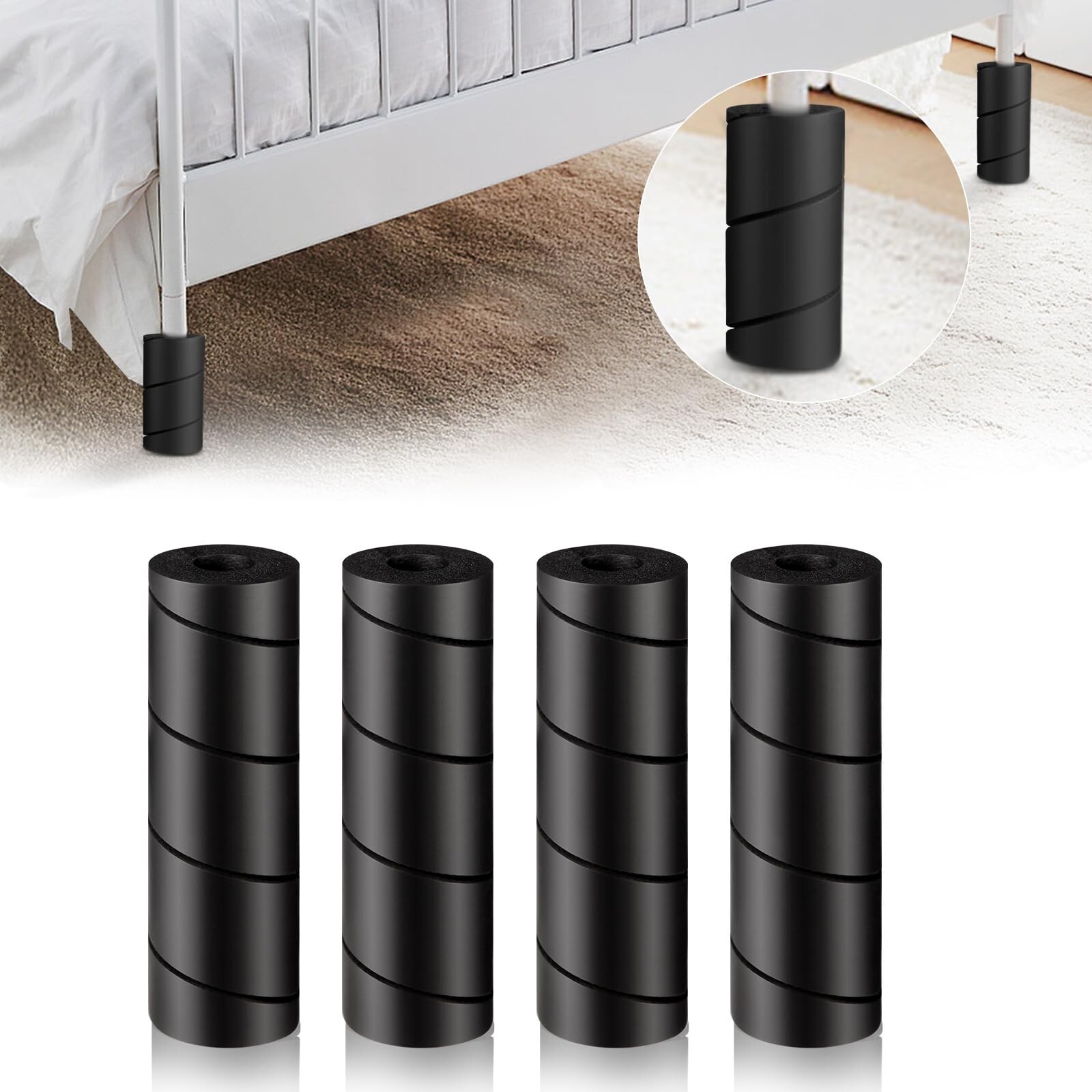 4 Pack Bed Frame Toe Protectors – Cushioned Corner Guards for Bed Frame Le