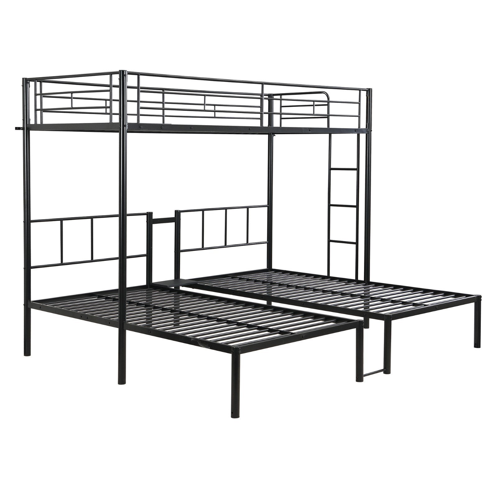 Triple Bunk Bed Twin Over Twin Over Twin Metal Frame Bunk Bed with Rail Bedroom