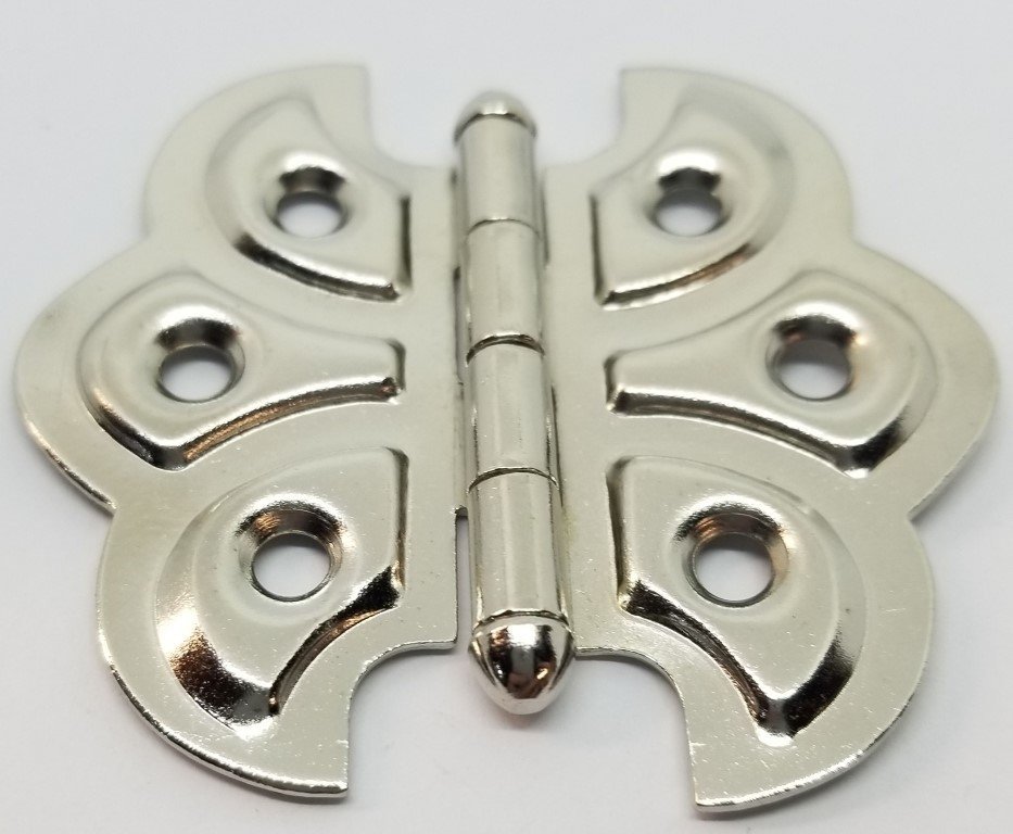 Nickel Plated Butterfly Hinge Steel shell design vintage antique old box rest…