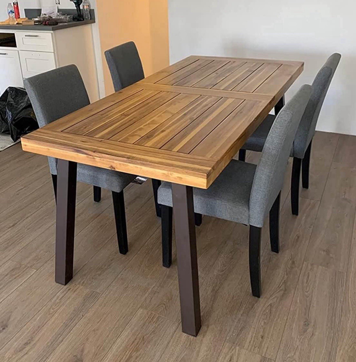 New Solid Wood Dining Table Industrial Farmhouse Seats 6-8 People