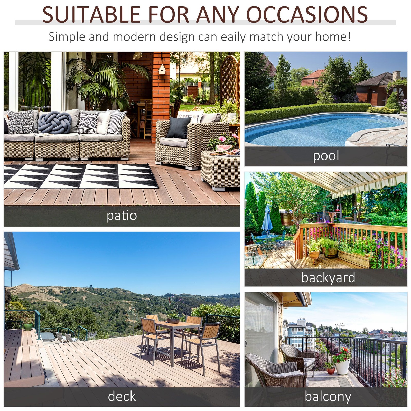 17.75×17.75×17.25 in Weather-Resistant Coffee Table 66lb