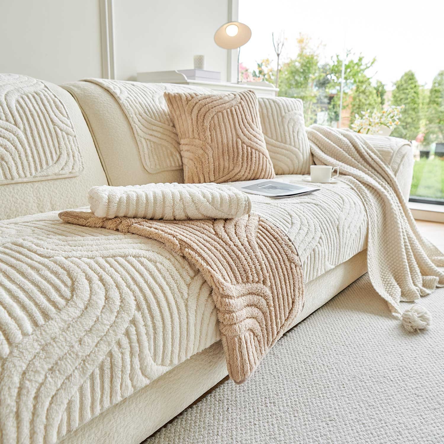 Washable sofa cover, pillowcase, anti-slip decoration for sofa seat cushion