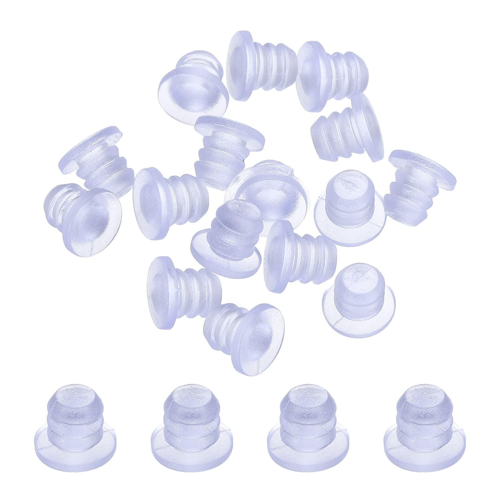 15Pcs 7.5mm/0.3″ Clear Anti-slip Pads for Furniture 5mm/0.2″ Hole