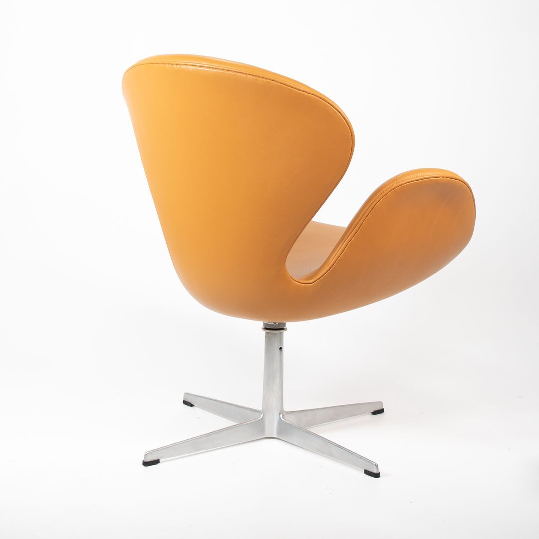 1970 Arne Jacobson for Fritz Hansen of Denmark Swan Chair in New Cognac Leather