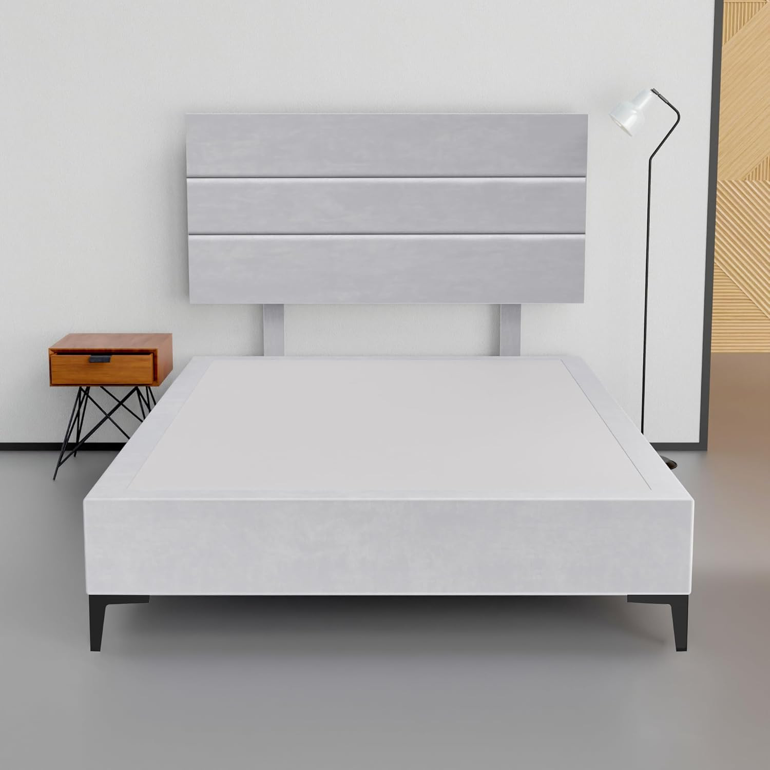 15″ Velvet Queen Bed with Headboard, No Box Spring, Multi Colors