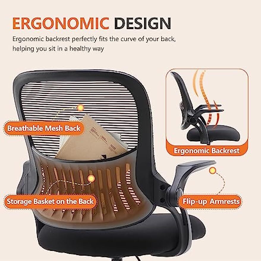 Adjustable Tall Home Office Drafting Chair Ergonomic Design with Flip Up Armrest
