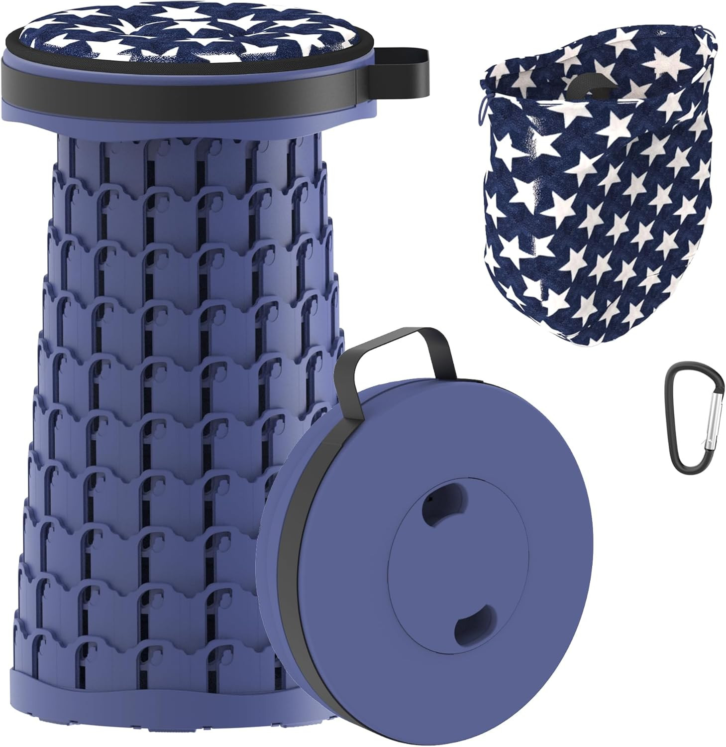 2026 Upgraded 18.1″ Collapsible Stool with Cushion & Carry Bag, 600Lbs Max Weigh