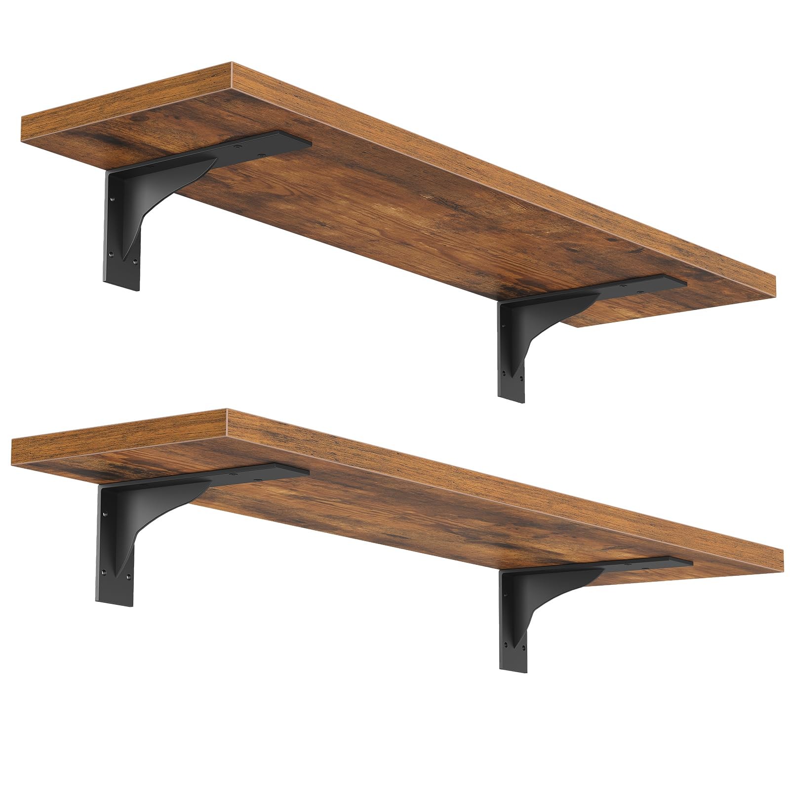 Floating Shelves for Wall, 15.7″ Wall Mounted Shelves Set of 2, Hanging Stora…