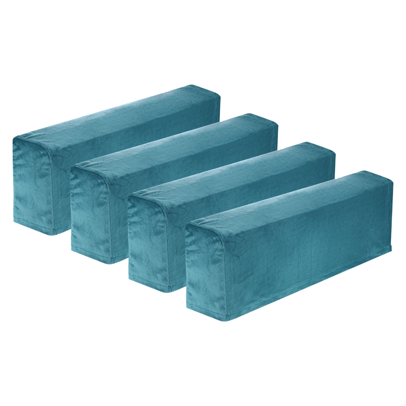 4Pcs Stretch Armrest Covers Polyester Soft Armchair Slipcovers Blue