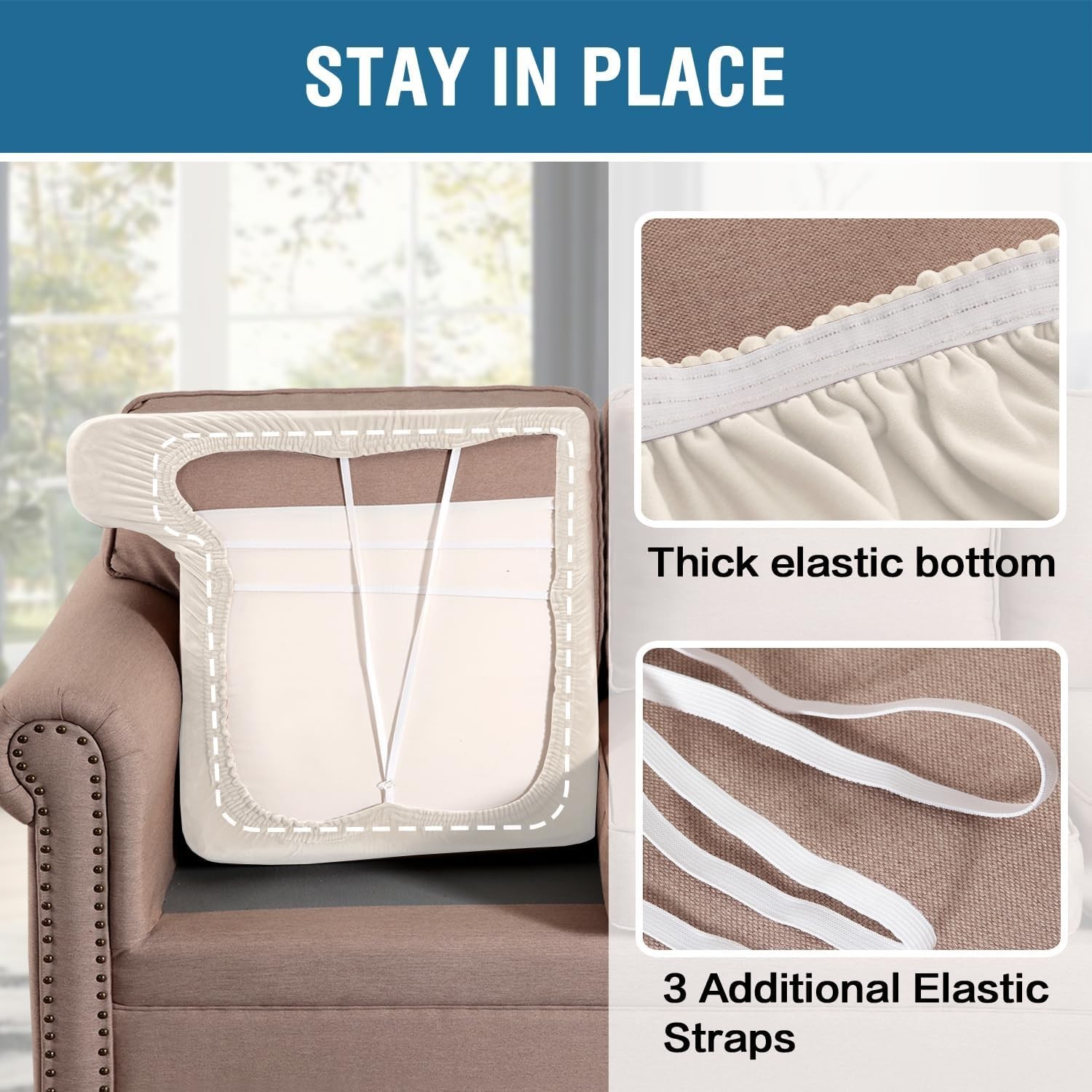 Luxurious Velvet T Cushion Sofa Slipcovers – Stay-In-Place, Easy-Care Protect…