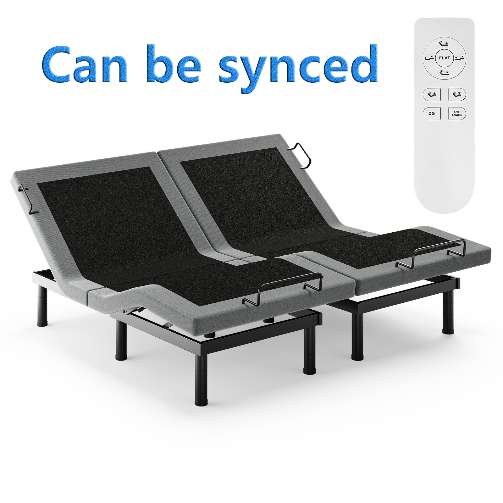 2000LBS Power Base Adjustable Bed Frame Bed Wireless Remote Split King Size