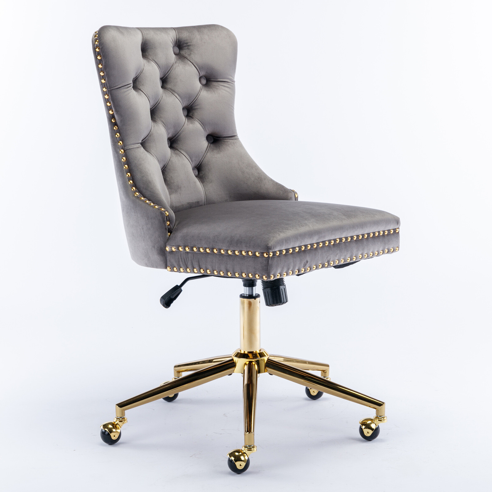 Velvet Home Office Chair Adjustable Height Swivel Chair Computer Chair Gray