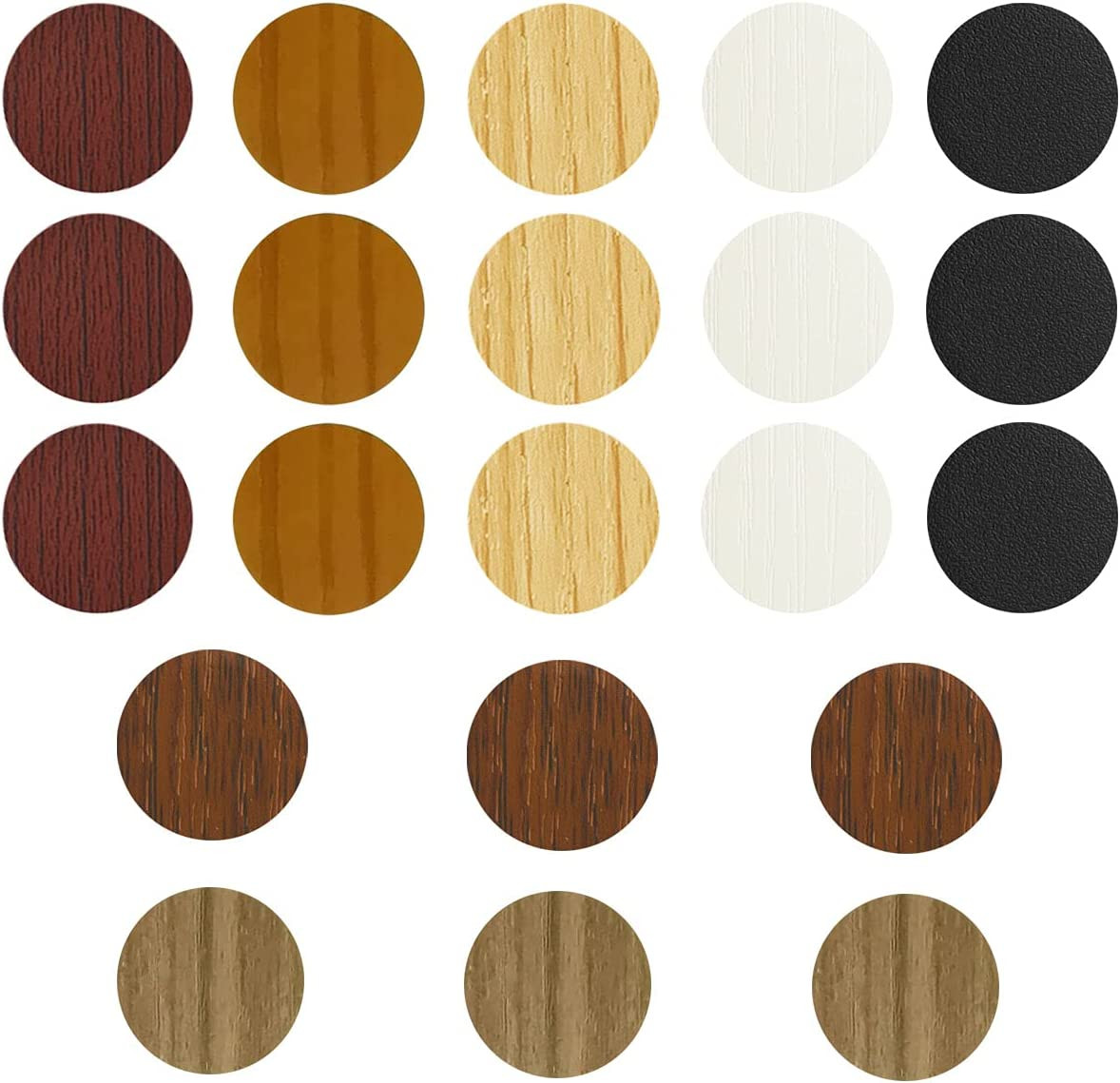 PVC Cover Caps Adhesive Screw Hole Stickers 378 PCS for Wall Vinyl Wood Furnitur