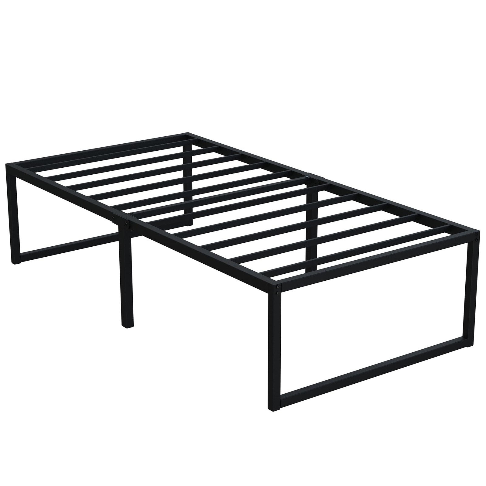 18 Inch Narrow Twin Bed Frame 30×75 Heavy Duty Metal Platform Black
