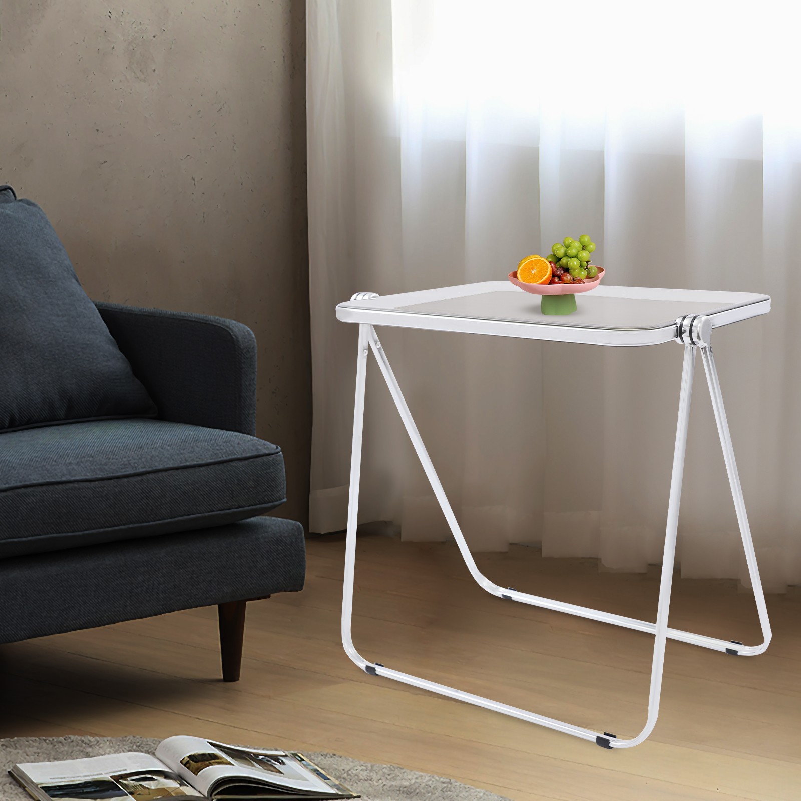 Foldable Side Table Rectangular Desk for Home/Office Small Computer Desk 25*20in