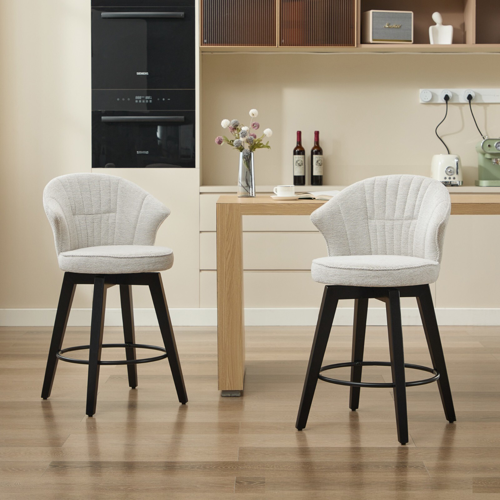 Swivel Barstool Counter Height Kitchen Dining Bar Stool Tufted Kitchen Island