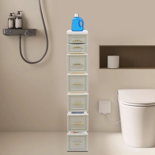 6-Tier PP Storage Cabinet, Rolling Storage Cabinet, Green Cabinet with 7 Drawer