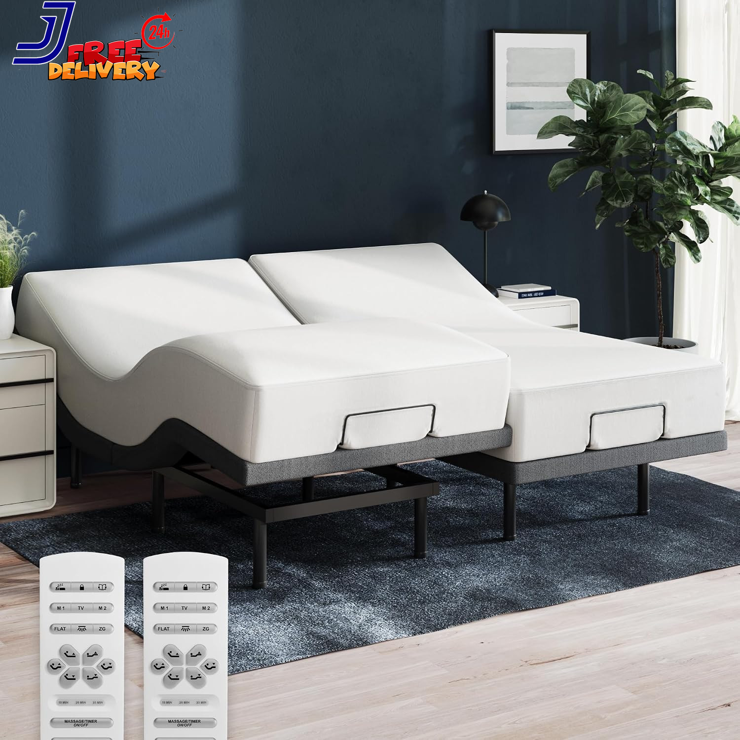 King Adjustable Base & 12” Mattress (New Version) Medium Firm Memory Foam
