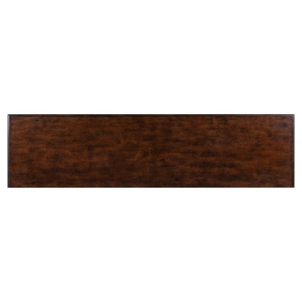 Pemberly Row 74 Inch TV Console with Alder Doors and Wire Management in Cherry