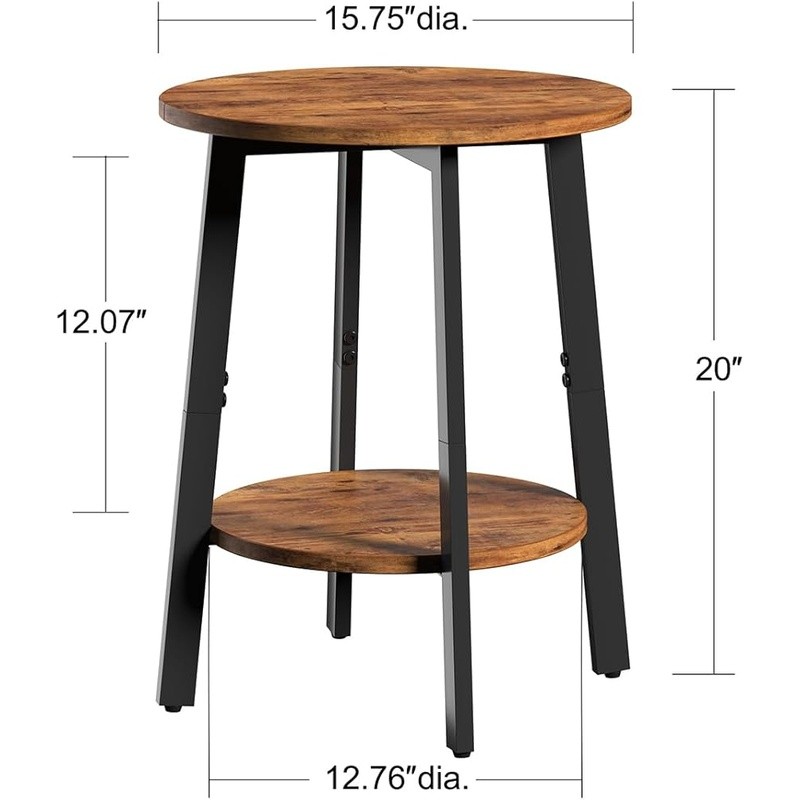 Round Side Table Small Space Multifunctional End Table Living Room Storage New