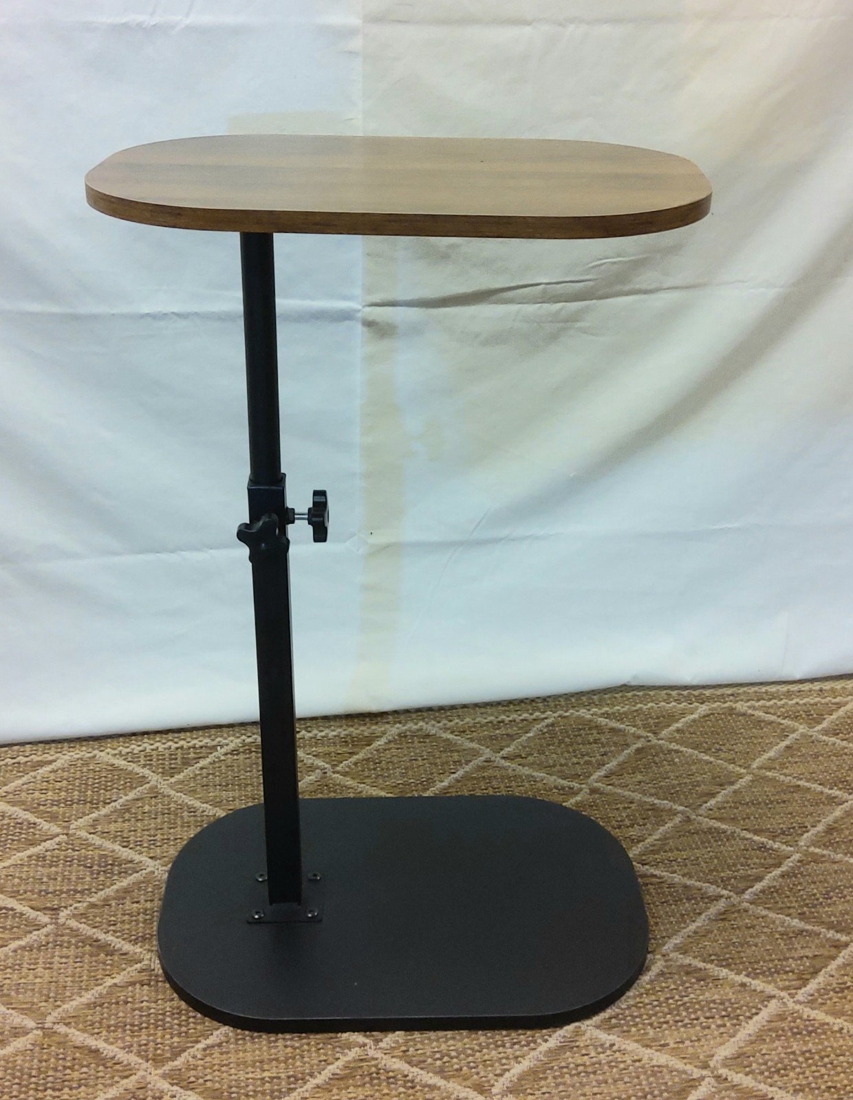 C Shaped End Table, Adjustable Height, 360° Swivel Couch Bed TV Tray End Table